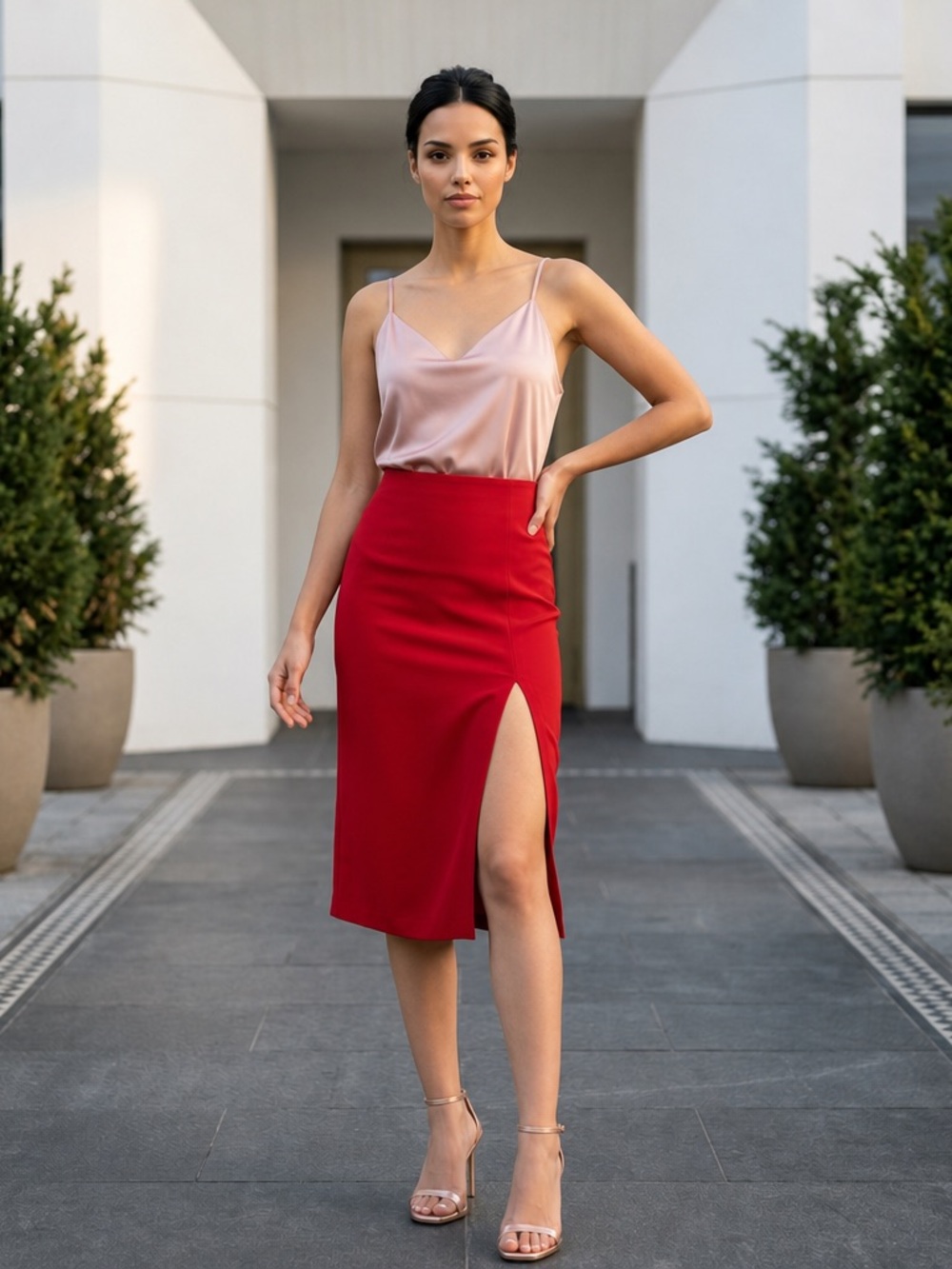 NWT** Valentino Pencil side slit Skirt-IT44